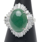 Pt900 プラチナ ヒスイ11.98ct ダイヤ2.13ct リング 指輪 レディース 13号 【中古】